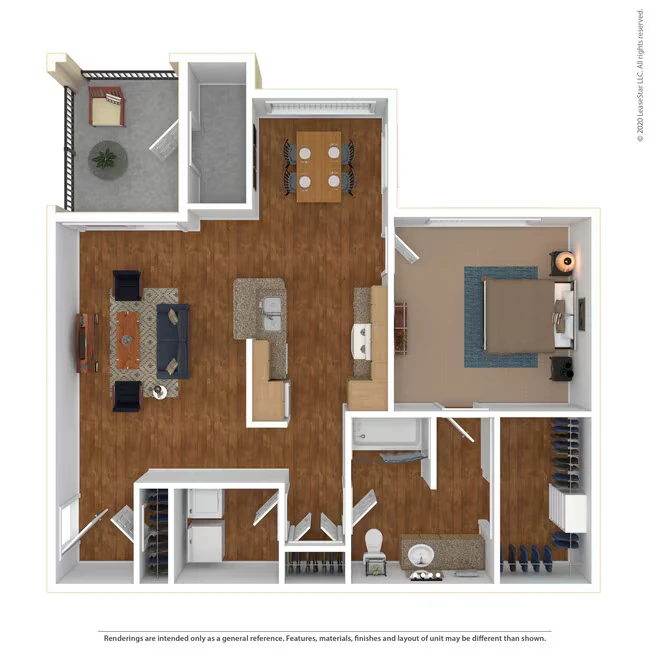 1 Bed 1 Bath 917 SqFt (837 Net) 0933-1 floor plan